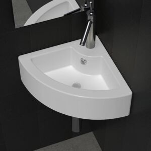 9056®NEW2022 HOME Vasque à poser- Lave Main Angle Blanc en céramique Lavabo avec trou de trop-plein 45x32x125 cm Blanc Excellent Blanc - Publicité 9056®NEW2022 HOME Vasque à poser- Lave Main Angle Blanc en céramique Lavabo avec trou de trop-plein 45x32x125 cm Blanc Excellent Blanc - Publicité