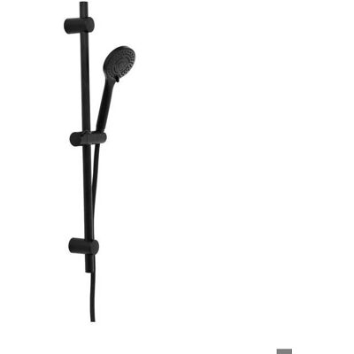 Kit Colonne 70cm /douchette 5 Fonctions + Anticalcaire / Flexible Pvc 150 Cm - Noir Mat - TENDANCE Noir - Publicité Kit Colonne 70cm /douchette 5 Fonctions + Anticalcaire / Flexible Pvc 150 Cm - Noir Mat - TENDANCE Noir - Publicité