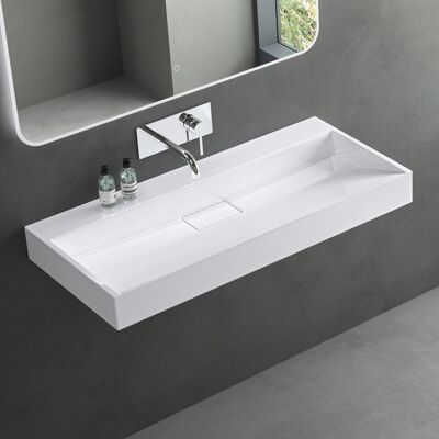 Vasque à poser Mai & Mai Col19 blanc 90x46x11cm rectangulaire sans perçage pour robinet Blanc - Publicité Vasque à poser Mai & Mai Col19 blanc 90x46x11cm rectangulaire sans perçage pour robinet Blanc - Publicité