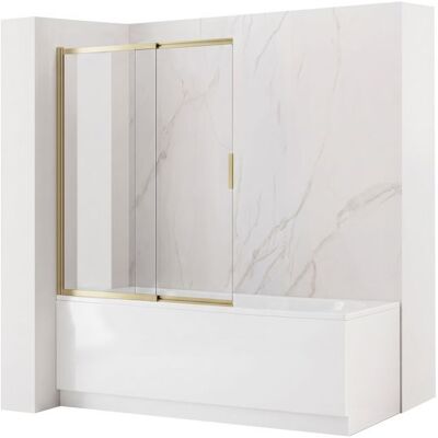 Paroi De Baignoire Rea Dario 100 Or Brossé Verre 06X100X140Cm Jaune - Publicité Paroi De Baignoire Rea Dario 100 Or Brossé Verre 06X100X140Cm Jaune - Publicité