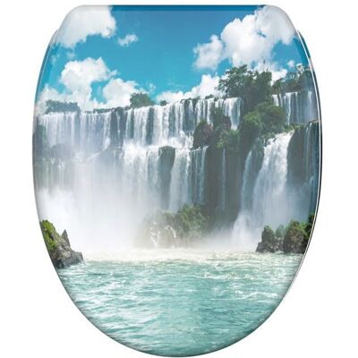 Sanilo Siège de WC Waterfall Multicolore avec Fermeture Douce - Ajustement Universel - Publicité Sanilo Siège de WC Waterfall Multicolore avec Fermeture Douce - Ajustement Universel - Publicité