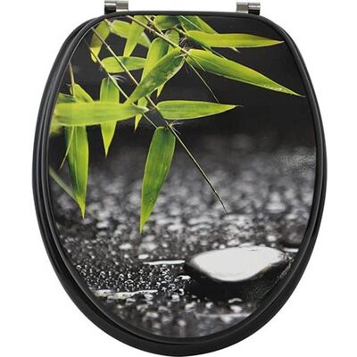 Abattant WC 18 pouces - Attaches Acier Inoxydable - Tendance - Punta Cana Noir - Publicité Abattant WC 18 pouces - Attaches Acier Inoxydable - Tendance - Punta Cana Noir - Publicité