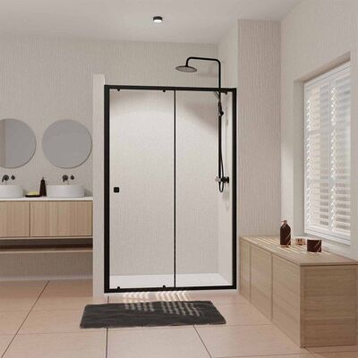 AURLANE Paroi porte de douche Coulissante Noir 120x185cm - Extensible de 112.5 à 126.5 cm - BLACK SLIDE 120 Noir - Publicité AURLANE Paroi porte de douche Coulissante Noir 120x185cm - Extensible de 112.5 à 126.5 cm - BLACK SLIDE 120 Noir - Publicité