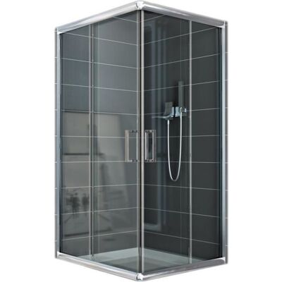 Cabine Paroi Douche Rectangulaire - IDRALITE - Alabama - Verre 6mm - Coulissante - Aspect chromé brillant Gris - Publicité Cabine Paroi Douche Rectangulaire - IDRALITE - Alabama - Verre 6mm - Coulissante - Aspect chromé brillant Gris - Publicité