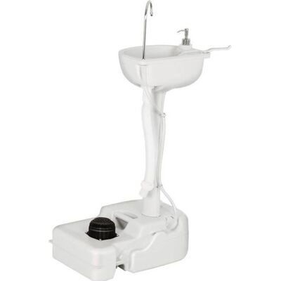 COSTWAY Évier de Camping à Roulette avec Réservoir dEau de 17 L Pompe à Pied Porte-serviettes Distributeur de Savon Inclus Blanc - Publicité COSTWAY Évier de Camping à Roulette avec Réservoir dEau de 17 L Pompe à Pied Porte-serviettes Distributeur de Savon Inclus Blanc - Publicité
