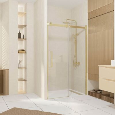 Paroi de Douche Or AURLANE 120x200cm - Verre Trempé 6mm - Publicité Paroi de Douche Or AURLANE 120x200cm - Verre Trempé 6mm - Publicité