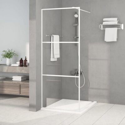 vidaXL Mur de douche walk-in blanc 80x195 cm Verre ESG transparent - Paroi de douche - Publicité vidaXL Mur de douche walk-in blanc 80x195 cm Verre ESG transparent - Paroi de douche - Publicité