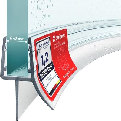 STEIGNER 50cm Joint détanchéité arrondi en PVC pour Paroi en Verre de Douche ou Baignoire Vitre 6/7/8mm Anti-Fuites dEau UK03 Bleu - Publicité STEIGNER 50cm Joint détanchéité arrondi en PVC pour Paroi en Verre de Douche ou Baignoire Vitre 6/7/8mm Anti-Fuites dEau UK03 Bleu - Publicité