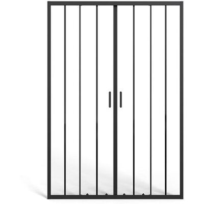 VENTE-UNIQUE Porte de douche coulissante double en métal noir mat - Verre anti-calcaire - 120 x 195 cm - BAVIODA Jaune - Publicité VENTE-UNIQUE Porte de douche coulissante double en métal noir mat - Verre anti-calcaire - 120 x 195 cm - BAVIODA Jaune - Publicité