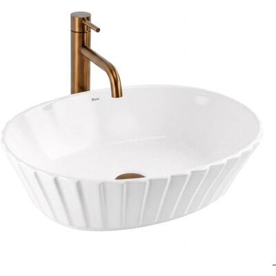 Lavabo À Poser Rea Samanta Blanc 49X38X135Cm Blanc - Publicité Lavabo À Poser Rea Samanta Blanc 49X38X135Cm Blanc - Publicité