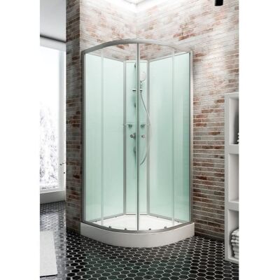 Cabine de douche intégrale arrondie 90x90 cm cabine de douche complète quart de cercle Ibiza Schulte Vert - Publicité Cabine de douche intégrale arrondie 90x90 cm cabine de douche complète quart de cercle Ibiza Schulte Vert - Publicité