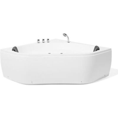 Beliani - Baignoire angle balnéo 140 cm en acrylique blanc avec LED MEVES Blanc - Publicité Beliani - Baignoire angle balnéo 140 cm en acrylique blanc avec LED MEVES Blanc - Publicité