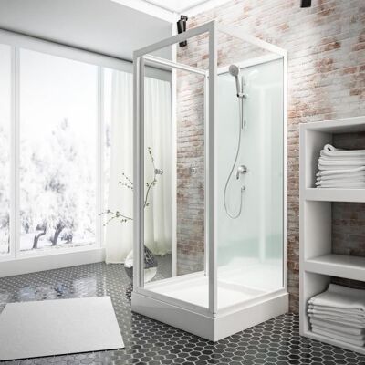 Schulte cabine de douche intégrale 80x80x210 cm réversible verre 5 mm cabine de douche complète porte pivotante blanc Juist Blanc - Publicité Schulte cabine de douche intégrale 80x80x210 cm réversible verre 5 mm cabine de douche complète porte pivotante blanc Juist Blanc - Publicité