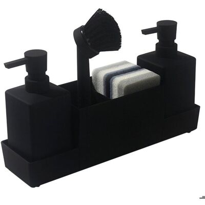 SODIAL Distributeur de Savon de Cuisine avec Porte Éponge pour Évier Distributeur de Savon pour les Mains et de Liquide Vaisselle avec - Publicité SODIAL Distributeur de Savon de Cuisine avec Porte Éponge pour Évier Distributeur de Savon pour les Mains et de Liquide Vaisselle avec - Publicité