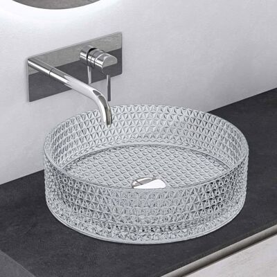 Mai & Mai Lavabo en Verre Transparent Lavabo Lave-Mains Vasque Verre à Poser Salle de Bain Toilettes pour Invités 39x39x12 cm Min07 Gris - Publicité Mai & Mai Lavabo en Verre Transparent Lavabo Lave-Mains Vasque Verre à Poser Salle de Bain Toilettes pour Invités 39x39x12 cm Min07 Gris - Publicité