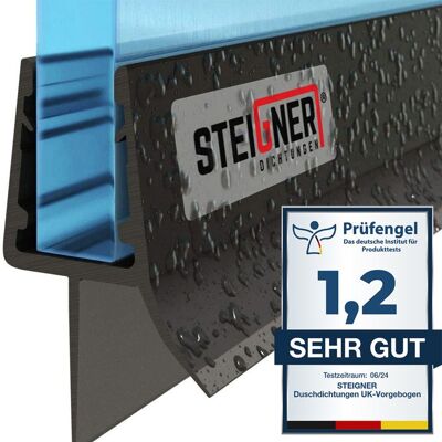 STEIGNER 100cm Joint détanchéité droit en PVC - douche - baignoire - vitre en verre de 678mm - Noir Noir - Publicité STEIGNER 100cm Joint détanchéité droit en PVC - douche - baignoire - vitre en verre de 678mm - Noir Noir - Publicité