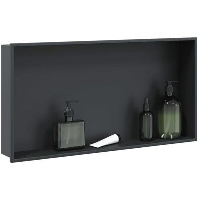 Niche de douche - vidaXL - Noir mat - Acier inoxydable - 62x32x9 cm - Publicité Niche de douche - vidaXL - Noir mat - Acier inoxydable - 62x32x9 cm - Publicité