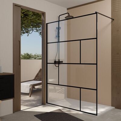 Aurlane Modèle - Paroi de Douche Motif Géométrique - 140x195cm - Noir - Publicité Aurlane Modèle - Paroi de Douche Motif Géométrique - 140x195cm - Noir - Publicité