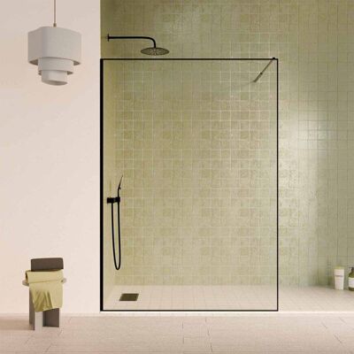 AURLANE Paroi de Douche 120x200cm - Verre Anticalcaire - Encadrement Ultra-Fin - Finition Noir Mat - LEA Noir - Publicité AURLANE Paroi de Douche 120x200cm - Verre Anticalcaire - Encadrement Ultra-Fin - Finition Noir Mat - LEA Noir - Publicité