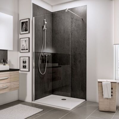 Schulte paroi de douche à litalienne 120x190 cm paroi de douche fixe anticalcaire verre 6 mm transparent profilé aspect chromé - Publicité Schulte paroi de douche à litalienne 120x190 cm paroi de douche fixe anticalcaire verre 6 mm transparent profilé aspect chromé - Publicité