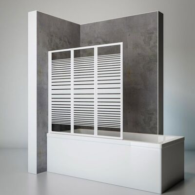 Schulte pare-baignoire 127x120 cm pliant à coller sans percer réversible verre 3 mm bandes transversales blanc 2ème vie - Publicité Schulte pare-baignoire 127x120 cm pliant à coller sans percer réversible verre 3 mm bandes transversales blanc 2ème vie - Publicité