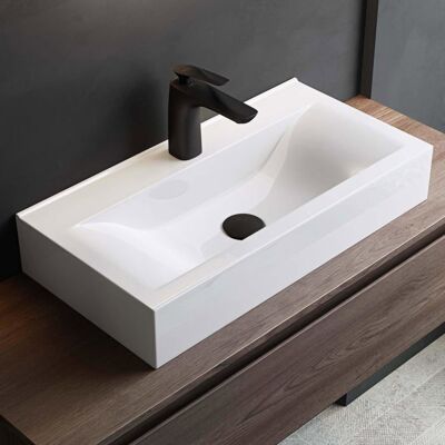 Vasque de salle de bains en céramique blanc rectangulaire Mai & Mai BR118G Blanc - Publicité Vasque de salle de bains en céramique blanc rectangulaire Mai & Mai BR118G Blanc - Publicité
