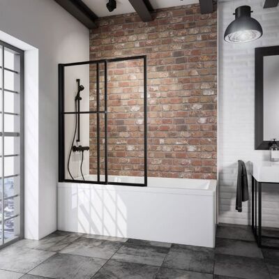 Schulte Pare-baignoire pliable et coulissant 70-118x140 cm - Paroi de douche en verre de sécurité - Publicité Schulte Pare-baignoire pliable et coulissant 70-118x140 cm - Paroi de douche en verre de sécurité - Publicité