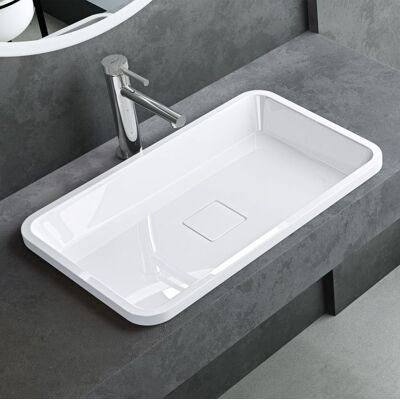 Vasque de salle de bains - Mai & Mai - Rectangulaire - Résine - Blanc Blanc - Publicité Vasque de salle de bains - Mai & Mai - Rectangulaire - Résine - Blanc Blanc - Publicité