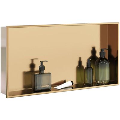 Niche de douche doré brossé 62x32x9 cm acier inoxydable - Publicité Niche de douche doré brossé 62x32x9 cm acier inoxydable - Publicité