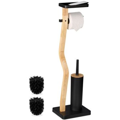 Relaxdays Support en Bambou pour WC et Papier - Accessoire de Salle de Bain - Publicité Relaxdays Support en Bambou pour WC et Papier - Accessoire de Salle de Bain - Publicité