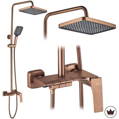 Rea Premium ensemble de douche Joe Cuivre brossé 21x32x123cm Orange - Publicité Rea Premium ensemble de douche Joe Cuivre brossé 21x32x123cm Orange - Publicité