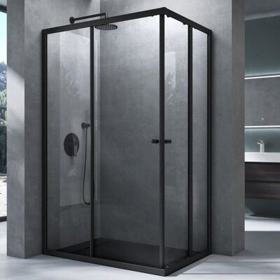 Mai & Mai® cabine de douche noir 100x140cm paroi de douche portes coulissantes verre trempé transparent avec revêtement nano RAV16K Noir - Publicité Mai & Mai® cabine de douche noir 100x140cm paroi de douche portes coulissantes verre trempé transparent avec revêtement nano RAV16K Noir - Publicité