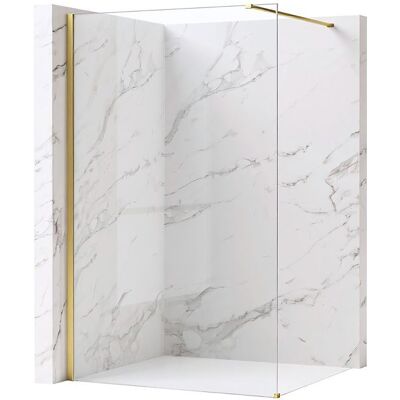 Paroi De Douche Rea Flexi 110 Cloison De Douche Or Brosse 110 X 08 X 195 Cm Jaune - Publicité Paroi De Douche Rea Flexi 110 Cloison De Douche Or Brosse 110 X 08 X 195 Cm Jaune - Publicité