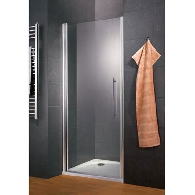 Schulte porte de douche pivotante 90x192 cm anticalcaire verre 5 mm réversible transparent profilé aspect chromé Gris - Publicité Schulte porte de douche pivotante 90x192 cm anticalcaire verre 5 mm réversible transparent profilé aspect chromé Gris - Publicité