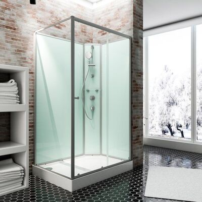 Cabine de douche intégrale 160x90 cm cabine de douche complète rectangulaire porte coulissante ouverture vers la droite Schulte Vert - Publicité Cabine de douche intégrale 160x90 cm cabine de douche complète rectangulaire porte coulissante ouverture vers la droite Schulte Vert - Publicité