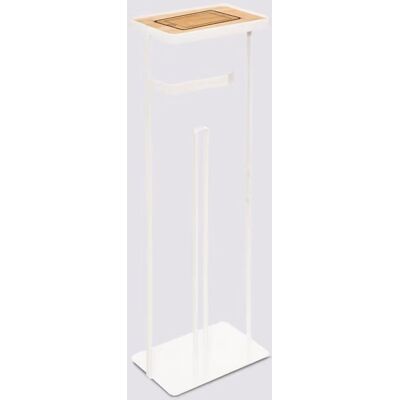 PEGANE Dérouleur avec réserve pour papier WC en métal blanc - Longueur 18 5 x Profondeur 12 x Hauteur 59 cm Blanc - Publicité PEGANE Dérouleur avec réserve pour papier WC en métal blanc - Longueur 18 5 x Profondeur 12 x Hauteur 59 cm Blanc - Publicité