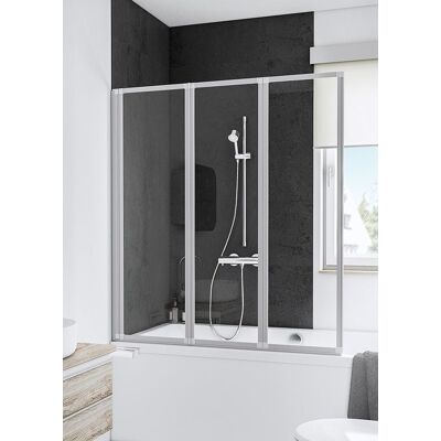 Schulte pare-baignoire pivotante 127x140 cm pliant rabattable réversible verre 3 mm transparent blanc 2ème vie - Publicité Schulte pare-baignoire pivotante 127x140 cm pliant rabattable réversible verre 3 mm transparent blanc 2ème vie - Publicité