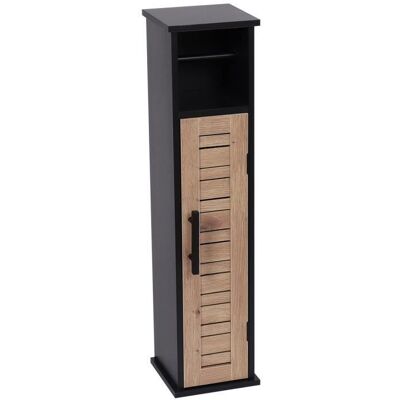 Meuble Réserve et Dérouleur de Papier WC - TENDANCE - H 75 cm - Noir - 1 porte - 1 étagère Noir - Publicité Meuble Réserve et Dérouleur de Papier WC - TENDANCE - H 75 cm - Noir - 1 porte - 1 étagère Noir - Publicité
