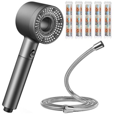 OEM Pommeau de douche avec flexible inox 15m - Haute pression– Économique – 5 modes + 5 x filtre anti-calcaire – Installation rapide Noir - Publicité OEM Pommeau de douche avec flexible inox 15m - Haute pression– Économique – 5 modes + 5 x filtre anti-calcaire – Installation rapide Noir - Publicité