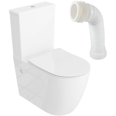 LAVITA RUNSON - WC Monobloc - Pack Complet - Sans Bride & Réservoir Intégré - Cuvette Blanche - Abattant Soft-Close - Set Blanc - Publicité LAVITA RUNSON - WC Monobloc - Pack Complet - Sans Bride & Réservoir Intégré - Cuvette Blanche - Abattant Soft-Close - Set Blanc - Publicité