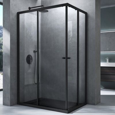 Mai & Mai® cabine de douche noir 120x90cm paroi de douche deux portes coulissantes verre trempé transparent RAV16K Noir - Publicité Mai & Mai® cabine de douche noir 120x90cm paroi de douche deux portes coulissantes verre trempé transparent RAV16K Noir - Publicité