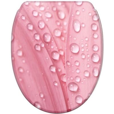 SANILO Abattant WC avec frein de chute et libération rapide Pink Flower - Montage facile par le haut Rose - Publicité SANILO Abattant WC avec frein de chute et libération rapide Pink Flower - Montage facile par le haut Rose - Publicité