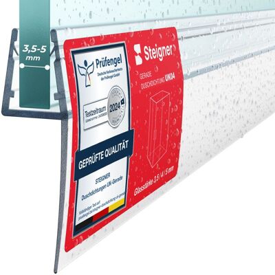 STEIGNER Joint porte de douche 110 cm UK04 (1 pc.) - Joint vertical pour douche à accès dangle ou pentagonale avec porte 3 5-5 mm Bleu - Publicité STEIGNER Joint porte de douche 110 cm UK04 (1 pc.) - Joint vertical pour douche à accès dangle ou pentagonale avec porte 3 5-5 mm Bleu - Publicité