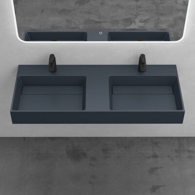 Mai & Mai Double Lavabo Suspendu Gris Noir 120x48x13cm Vasque à Poser 2 Evier Lave Mains Salle de Bain sans Trop-plein Col12-1200-2 Noir - Publicité Mai & Mai Double Lavabo Suspendu Gris Noir 120x48x13cm Vasque à Poser 2 Evier Lave Mains Salle de Bain sans Trop-plein Col12-1200-2 Noir - Publicité