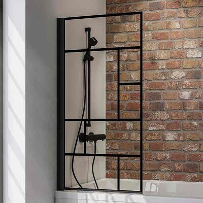 Schulte pare-baignoire 70x130 cm paroi de baignoire pliant réversible verre 5 mm verrière atelier noir 2ème vie Noir - Publicité Schulte pare-baignoire 70x130 cm paroi de baignoire pliant réversible verre 5 mm verrière atelier noir 2ème vie Noir - Publicité