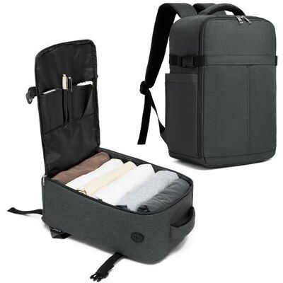 Kono Sac à Dos de Voyage Cabine 40x29x19cm (Ryanair Approuvé) – Bagage à Main pour Femme Homme Idéal pour le Collège 15L Gris Gris - Publicité Kono Sac à Dos de Voyage Cabine 40x29x19cm (Ryanair Approuvé) – Bagage à Main pour Femme Homme Idéal pour le Collège 15L Gris Gris - Publicité