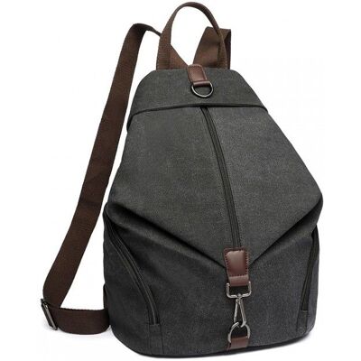 Sac à dos - KONO - Vintage - 31x16x38 cm - Noir - Camping & École Noir - Publicité Sac à dos - KONO - Vintage - 31x16x38 cm - Noir - Camping & École Noir - Publicité