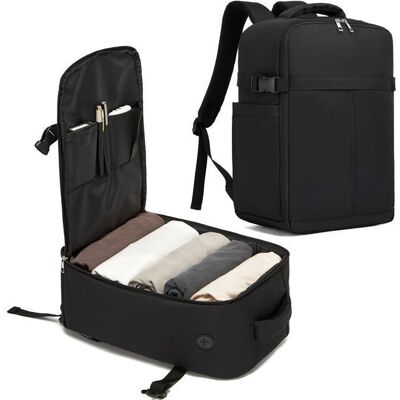Kono Sac à Dos de Voyage Cabine 40x29x19cm (Ryanair Approuvé) – Bagage à Main pour Femme Homme Idéal pour le Collège 15L Noir Noir - Publicité Kono Sac à Dos de Voyage Cabine 40x29x19cm (Ryanair Approuvé) – Bagage à Main pour Femme Homme Idéal pour le Collège 15L Noir Noir - Publicité