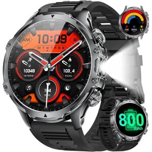 GATO NEGRO Montre Connectée Homme Avec Appels/800Mah Longue Autonomie Batterie/Lampe De Poche/185 Grande Écran/2 Bracelet 5Atm Étanche 1 - Publicité GATO NEGRO Montre Connectée Homme Avec Appels/800Mah Longue Autonomie Batterie/Lampe De Poche/185 Grande Écran/2 Bracelet 5Atm Étanche 1 - Publicité