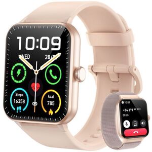 FEIPUQU Montre Connectée Femme pour Samsung iPhone Android 1.85 Smartwatch avec Appel Bluetooth Voix de lIA Calories IP68 Podometre Rose - Publicité FEIPUQU Montre Connectée Femme pour Samsung iPhone Android 1.85 Smartwatch avec Appel Bluetooth Voix de lIA Calories IP68 Podometre Rose - Publicité